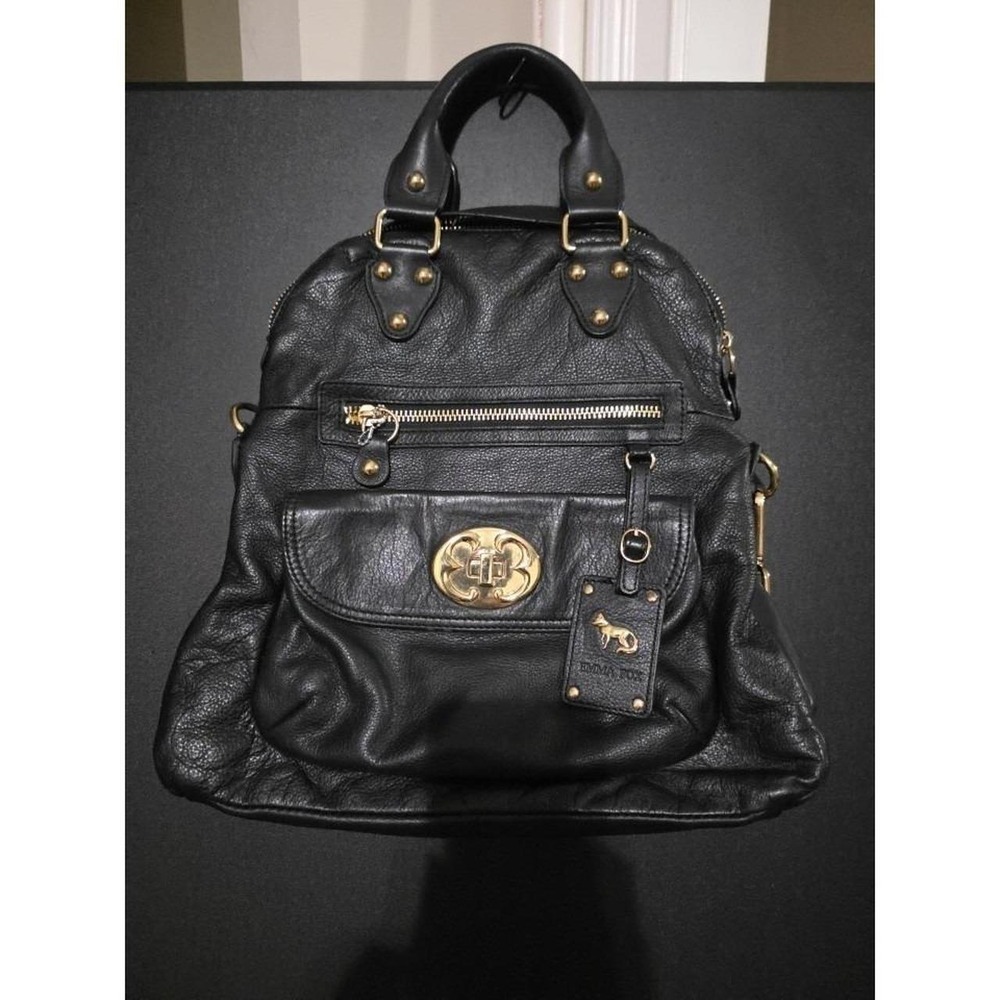 Emma Fox Leather Handbag/ Shoulder Bag,  Black, Double handle